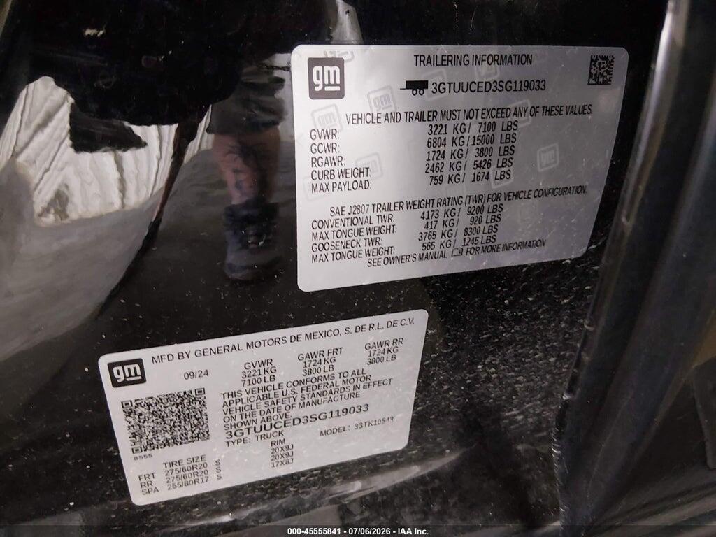 3GTUUCED3SG119033 2025 GMC SIERRA 1500 photo no. 9