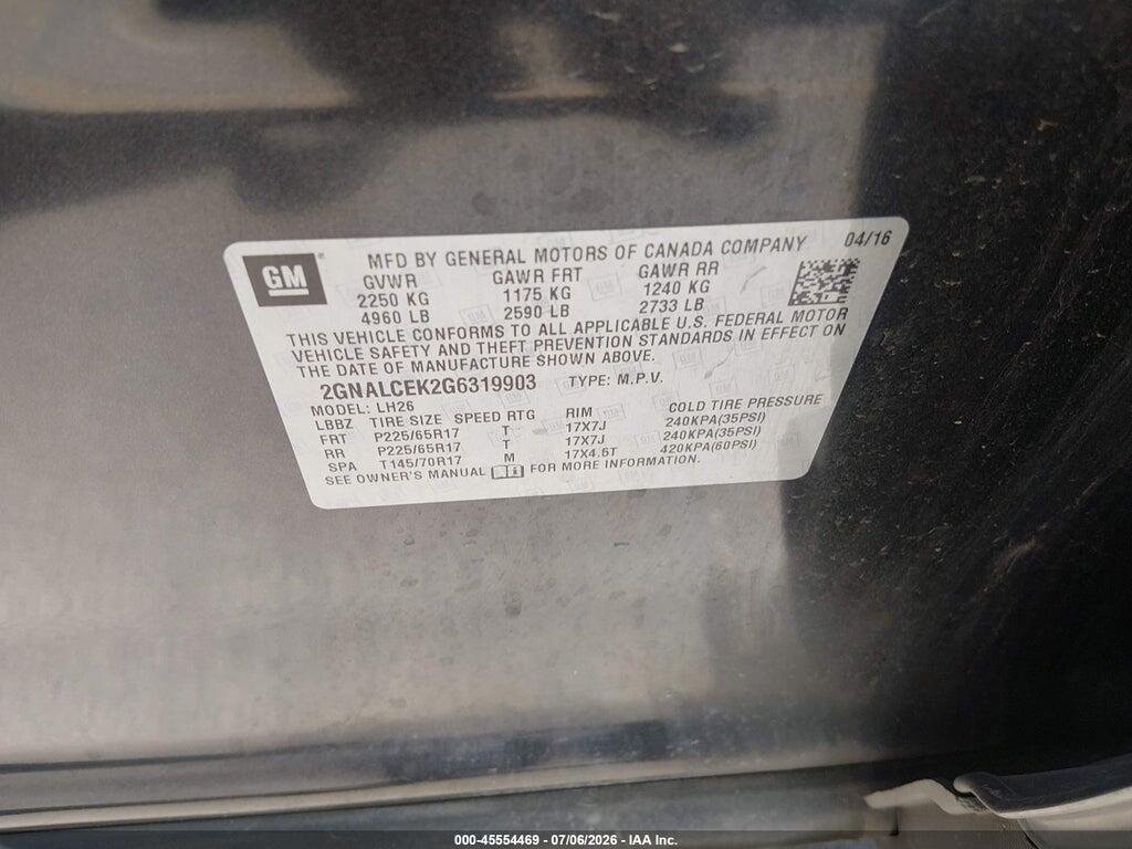2GNALCEK2G6319903 2016 CHEVROLET EQUINOX photo no. 9
