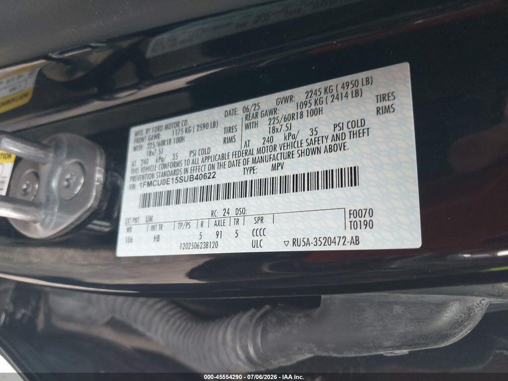 1FMCU0E15SUB40622 2025 FORD ESCAPE photo no. 9