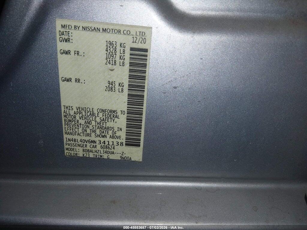 1N4BL4DV6MN341138 2021 NISSAN ALTIMA photo no. 9