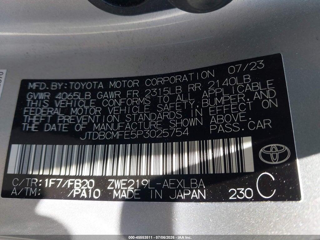 JTDBCMFE5P3025754 2023 TOYOTA COROLLA photo no. 9