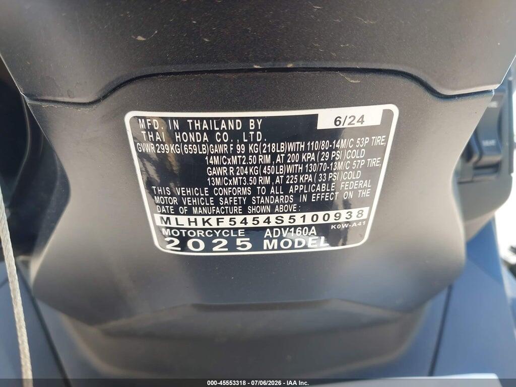 MLHKF5454S5100938 2025 HONDA ADV160 photo no. 10