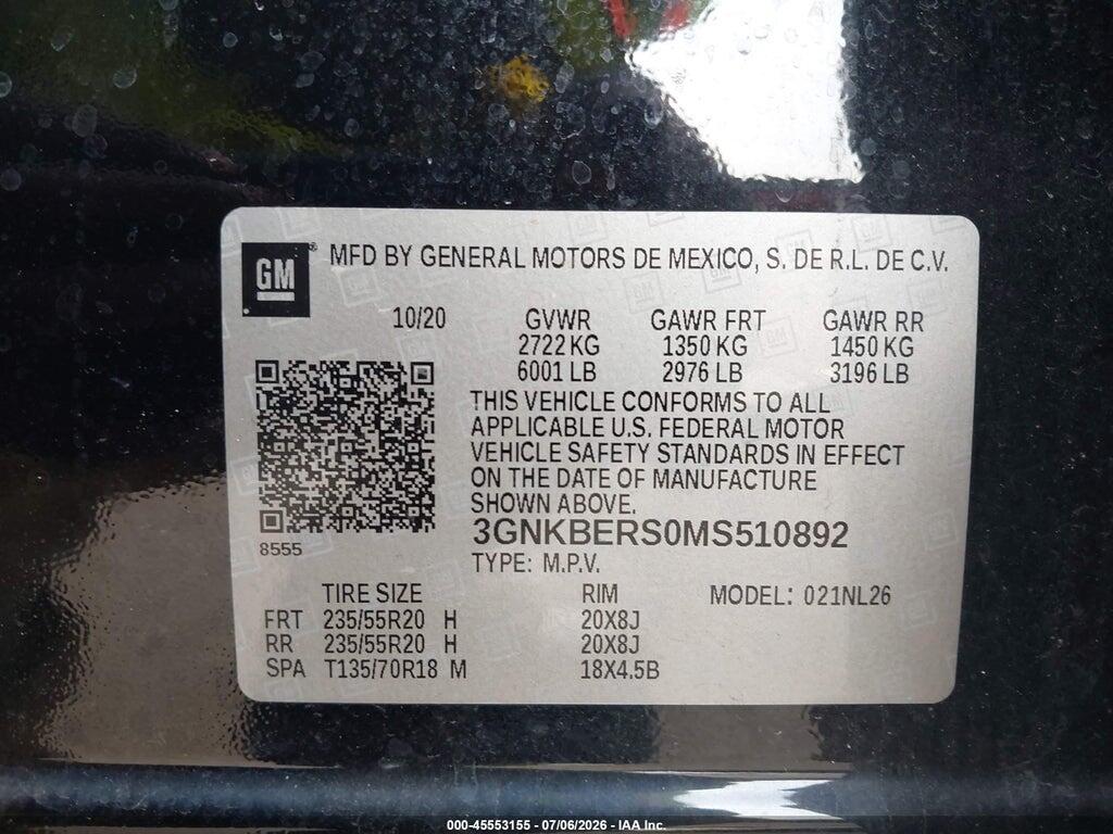 3GNKBERS0MS510892 2021 CHEVROLET BLAZER photo no. 9