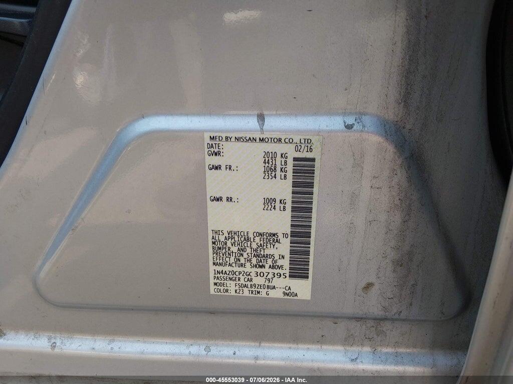 1N4AZ0CP2GC307395 2016 NISSAN LEAF photo no. 9