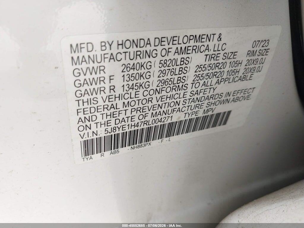 5J8YE1H47RL004271 2024 ACURA MDX photo no. 9