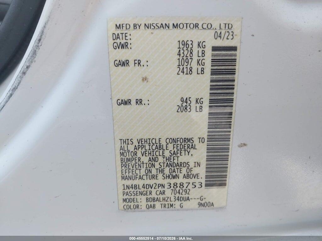 1N4BL4DV2PN388753 2023 NISSAN ALTIMA photo no. 9