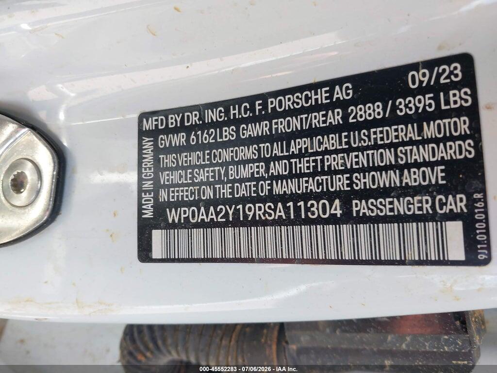 WP0AA2Y19RSA11304 2024 PORSCHE TAYCAN photo no. 9