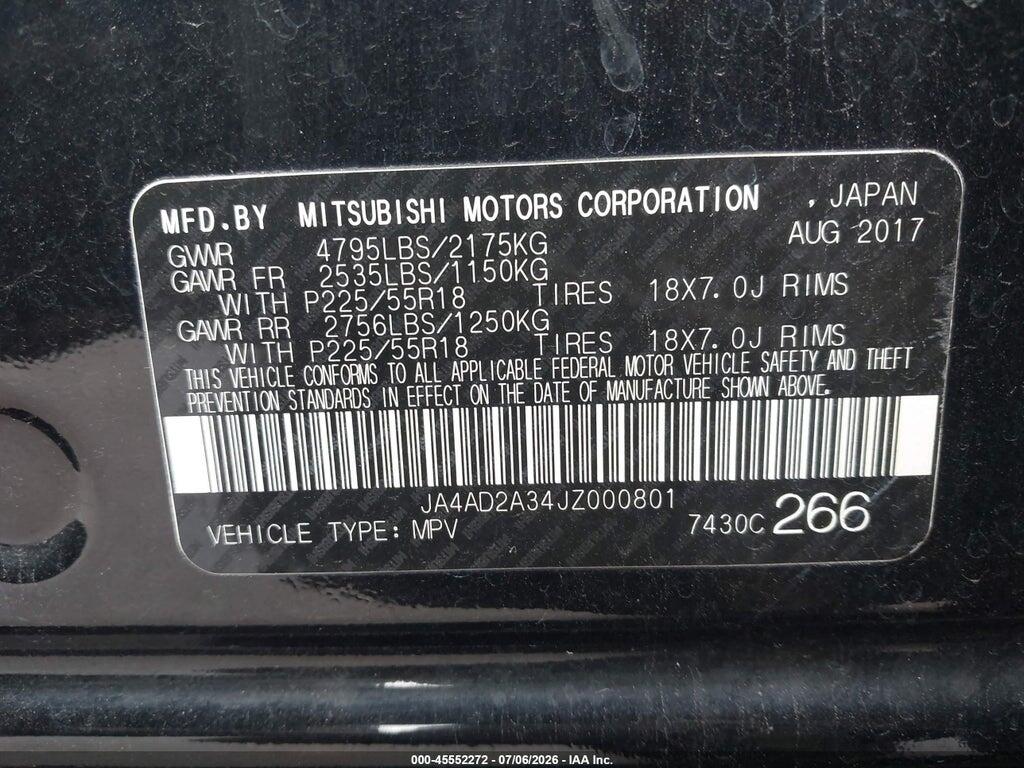 JA4AD2A34JZ000801 2018 MITSUBISHI OUTLANDER photo no. 9