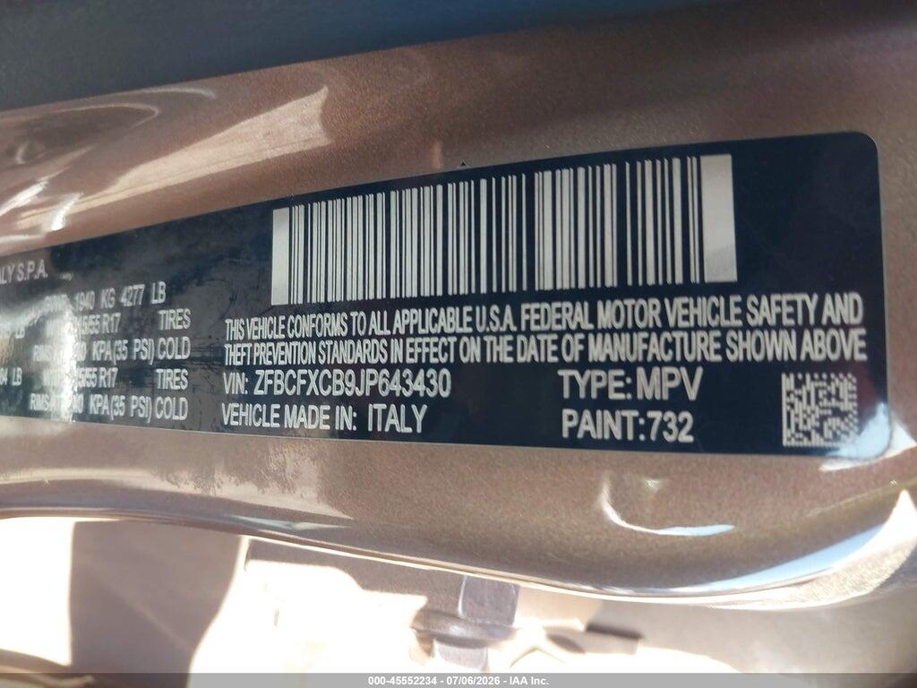 ZFBCFXCB9JP643430 2018 FIAT 500X photo no. 9