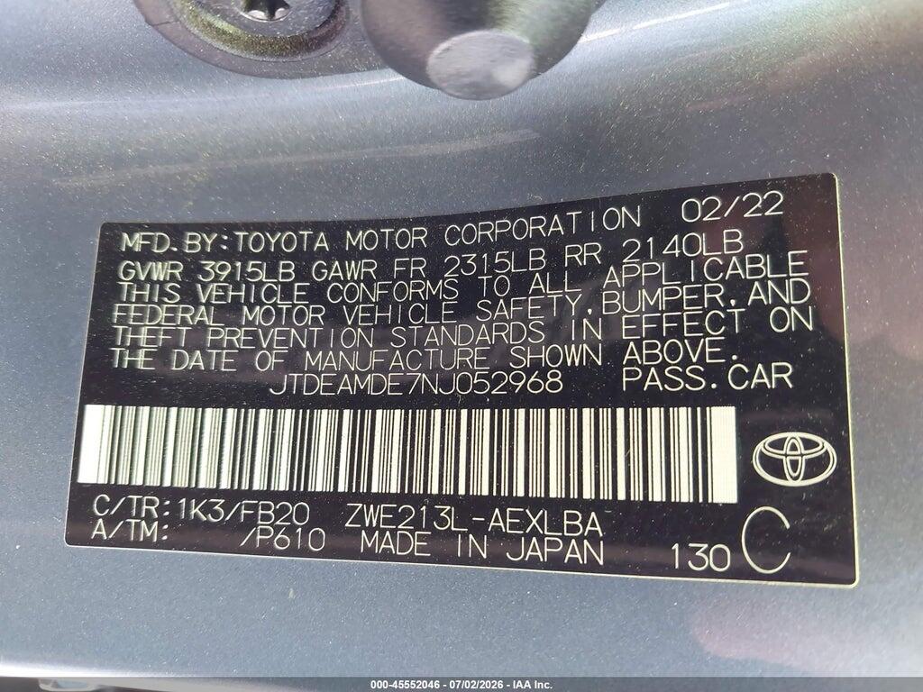 JTDEAMDE7NJ052968 2022 TOYOTA COROLLA photo no. 9