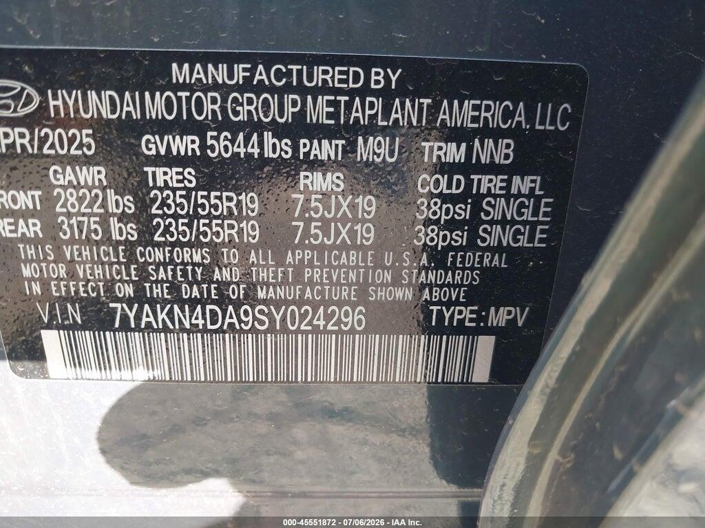 7YAKN4DA9SY024296 2025 HYUNDAI IONIQ 5 photo no. 9