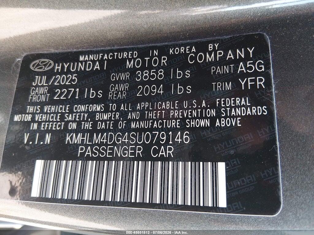 KMHLM4DG4SU079146 2025 HYUNDAI ELANTRA photo no. 9
