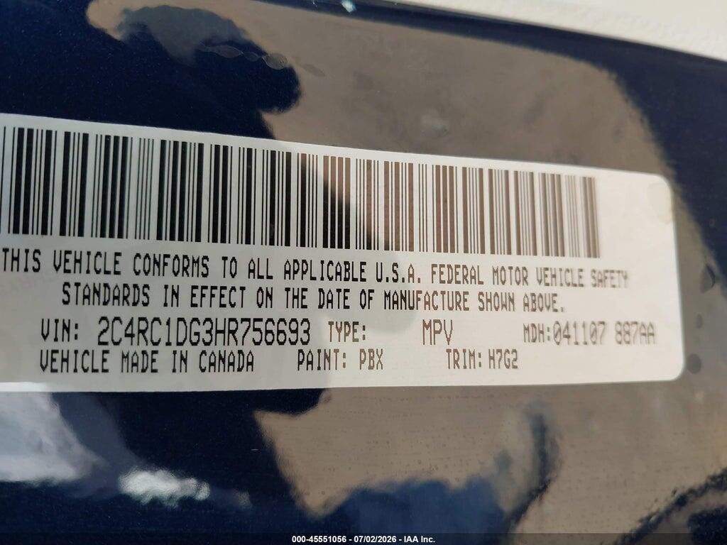2C4RC1DG3HR756693 2017 CHRYSLER PACIFICA photo no. 9