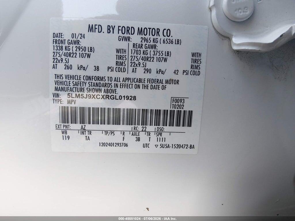 5LM5J9XCXRGL01928 2024 LINCOLN AVIATOR photo no. 8