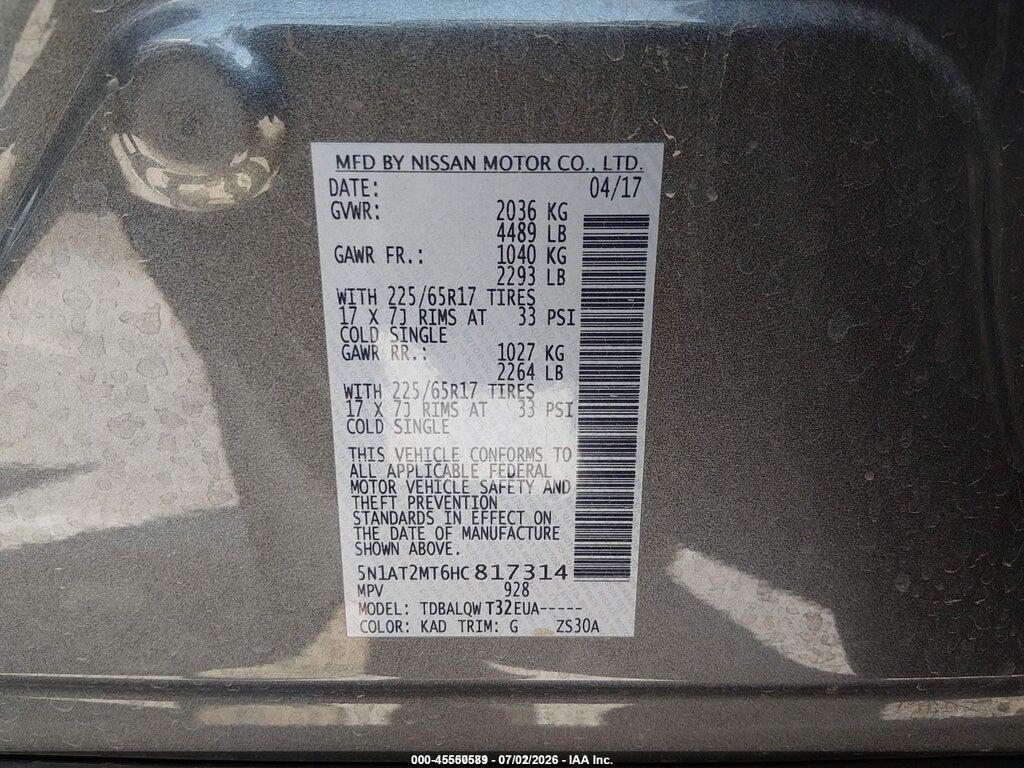 5N1AT2MT6HC817314 2017 NISSAN ROGUE photo no. 9