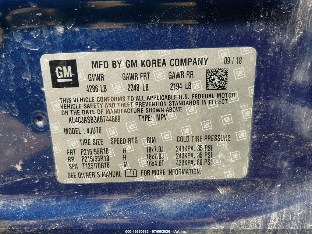 KL4CJASB3KB744689 2019 BUICK ENCORE photo no. 9