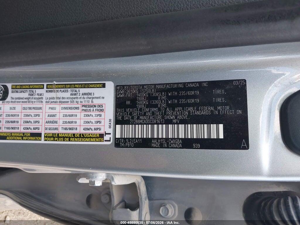 2T2BBMCA3SC081613 2025 LEXUS RX 350H photo no. 9