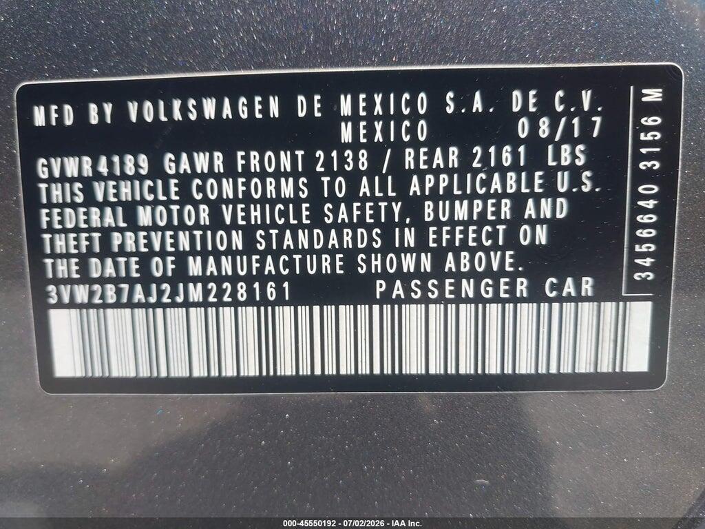 3VW2B7AJ2JM228161 2018 VOLKSWAGEN JETTA photo no. 9