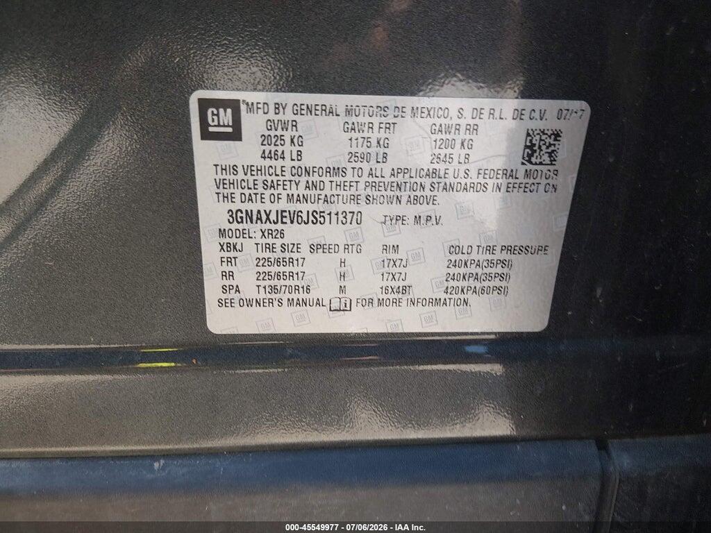 3GNAXJEV6JS511370 2018 CHEVROLET EQUINOX photo no. 9