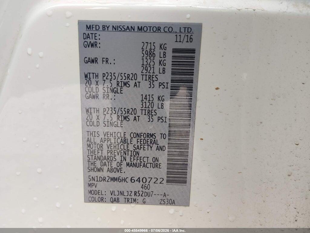 5N1DR2MM6HC640722 2017 NISSAN PATHFINDER photo no. 9