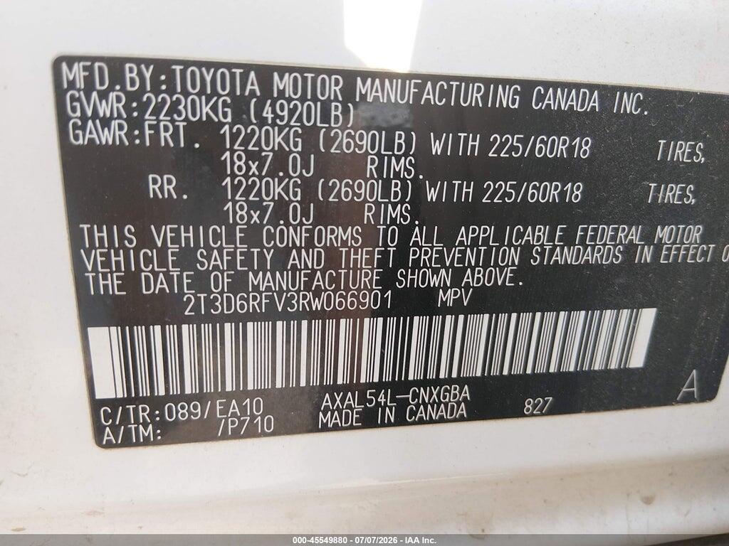 2T3D6RFV3RW066901 2024 TOYOTA RAV4 HYBRID photo no. 9