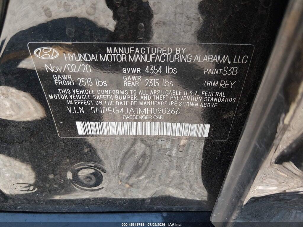 5NPEG4JA1MH090266 2021 HYUNDAI SONATA photo no. 9