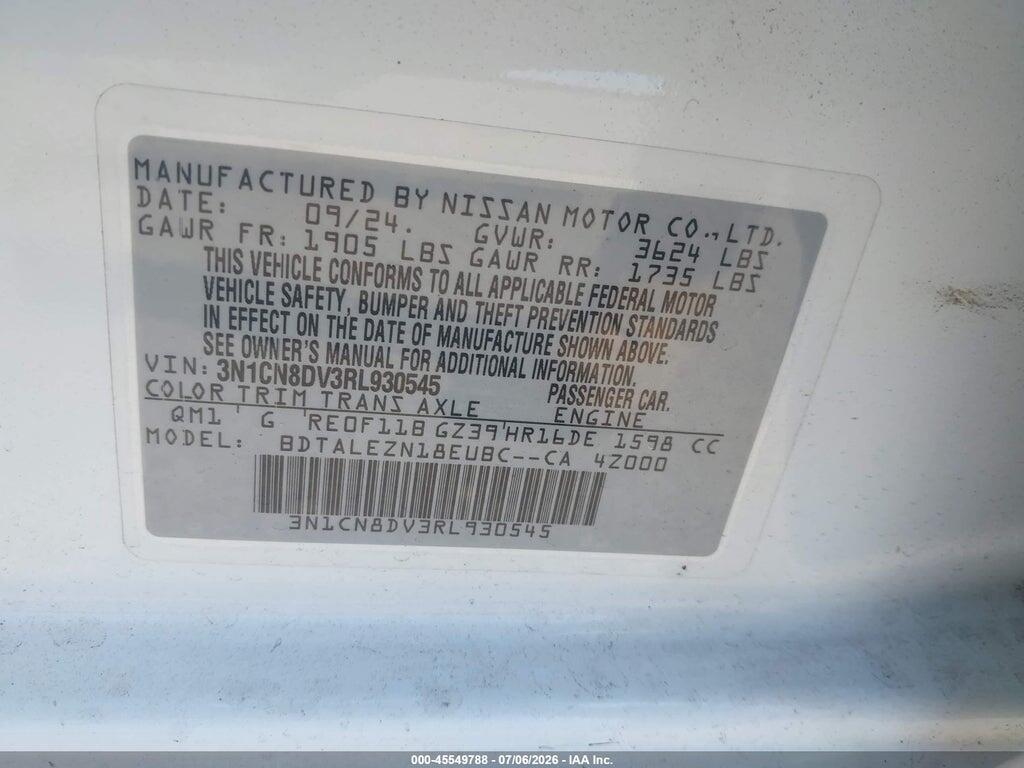 3N1CN8DV3RL930545 2024 NISSAN VERSA photo no. 9