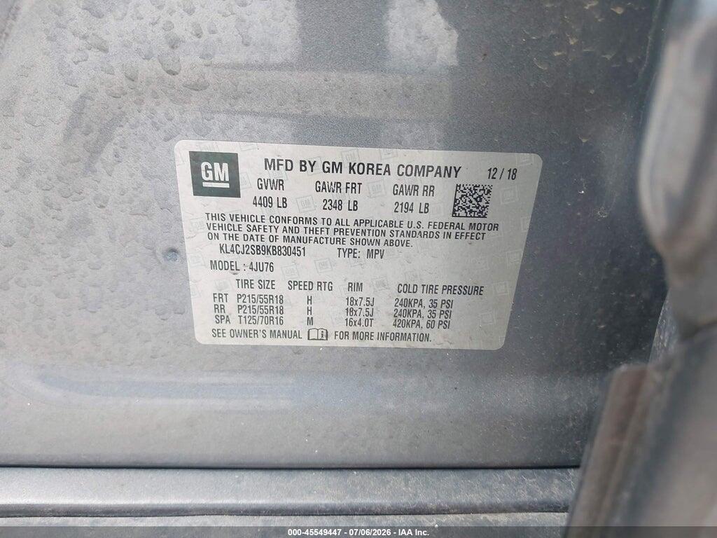 KL4CJ2SB9KB830451 2019 BUICK ENCORE photo no. 9