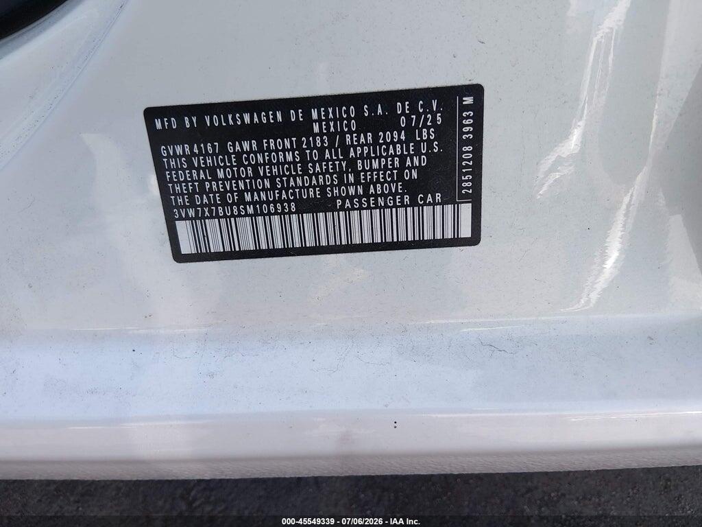 3VW7X7BU8SM106938 2025 VOLKSWAGEN JETTA photo no. 9