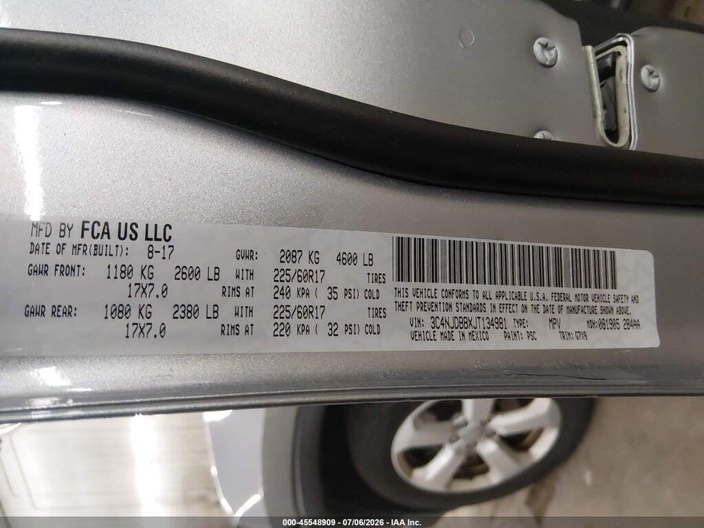 3C4NJDBBXJT134981 2018 JEEP COMPASS photo no. 9