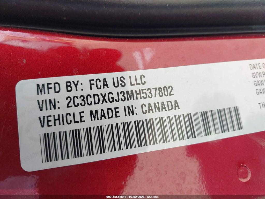 2C3CDXGJ3MH537802 2021 DODGE CHARGER photo no. 9