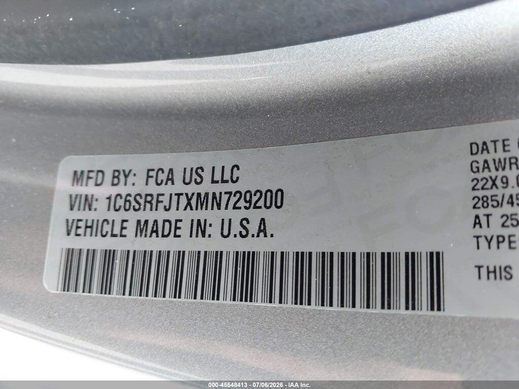 1C6SRFJTXMN729200 2021 RAM 1500 photo no. 9