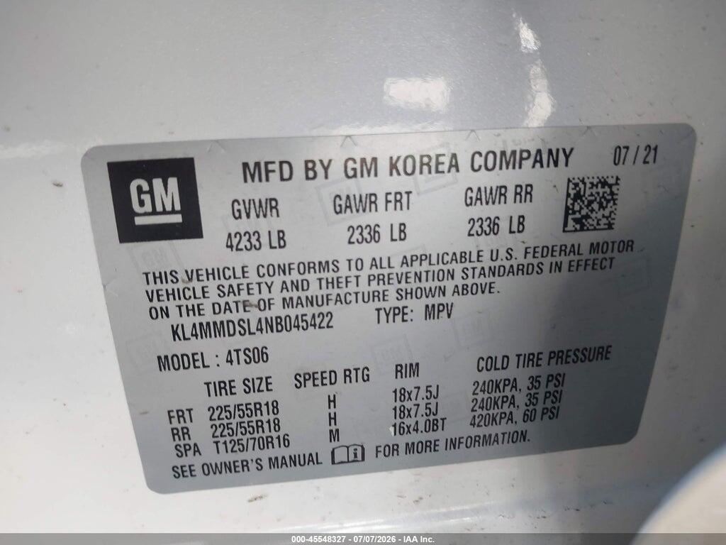 KL4MMDSL4NB045422 2022 BUICK ENCORE GX photo no. 9