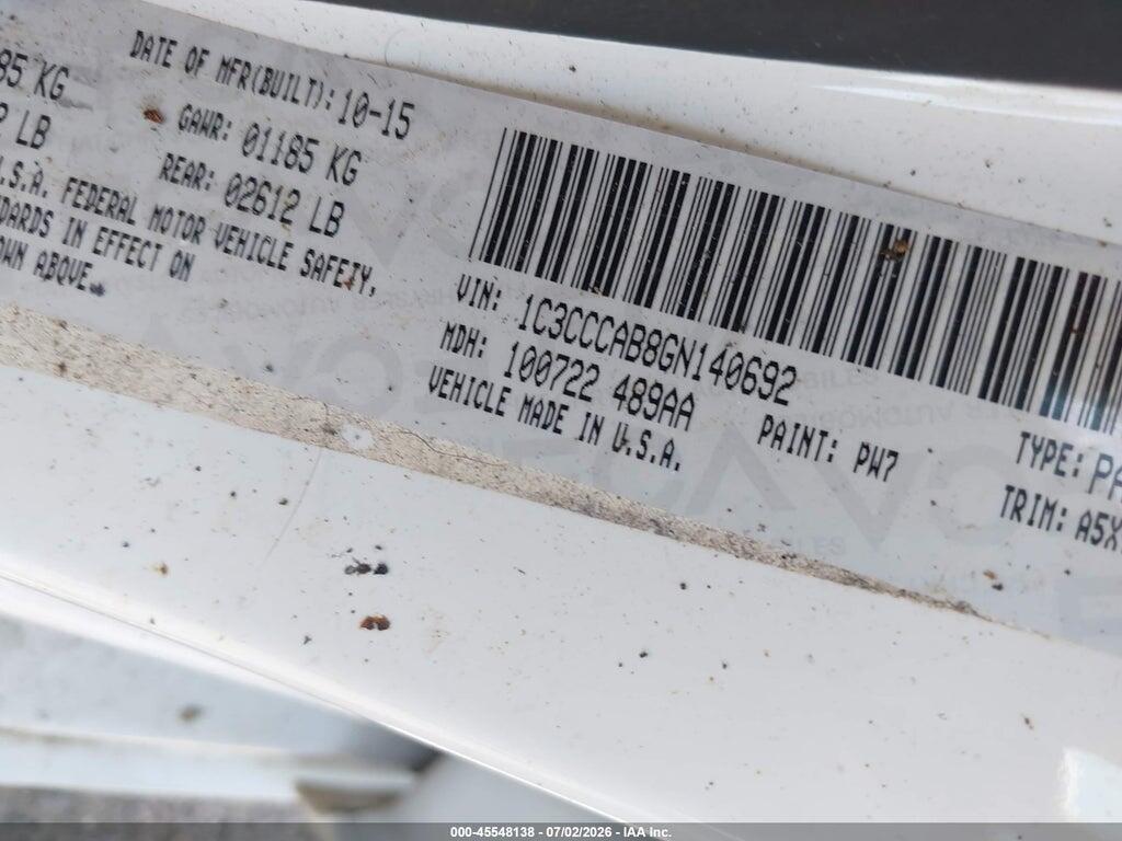 1C3CCCAB8GN140692 2016 CHRYSLER 200 photo no. 12