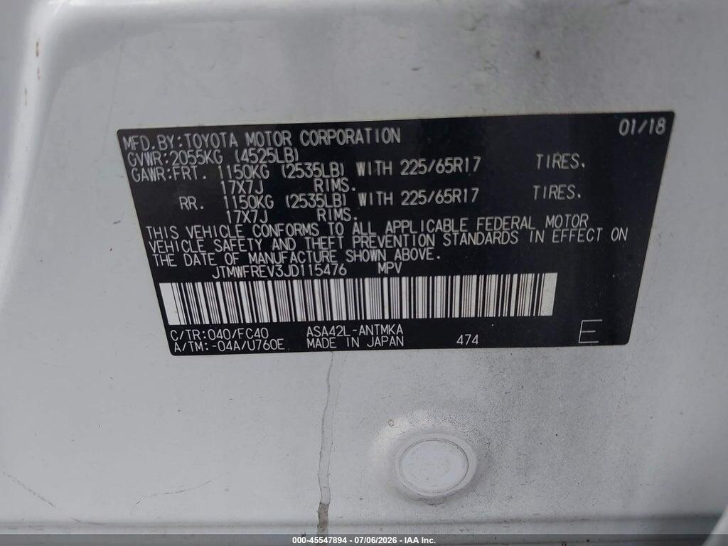 JTMWFREV3JD115476 2018 TOYOTA RAV4 photo no. 9