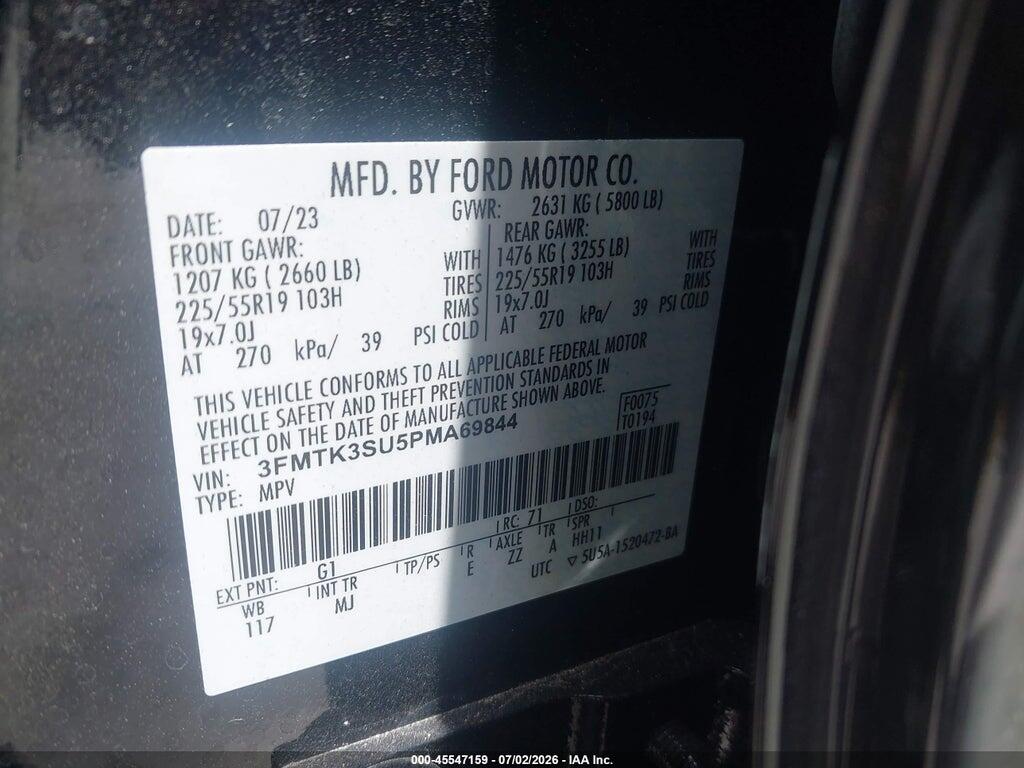 3FMTK3SU5PMA69844 2023 FORD MUSTANG MACH-E photo no. 9