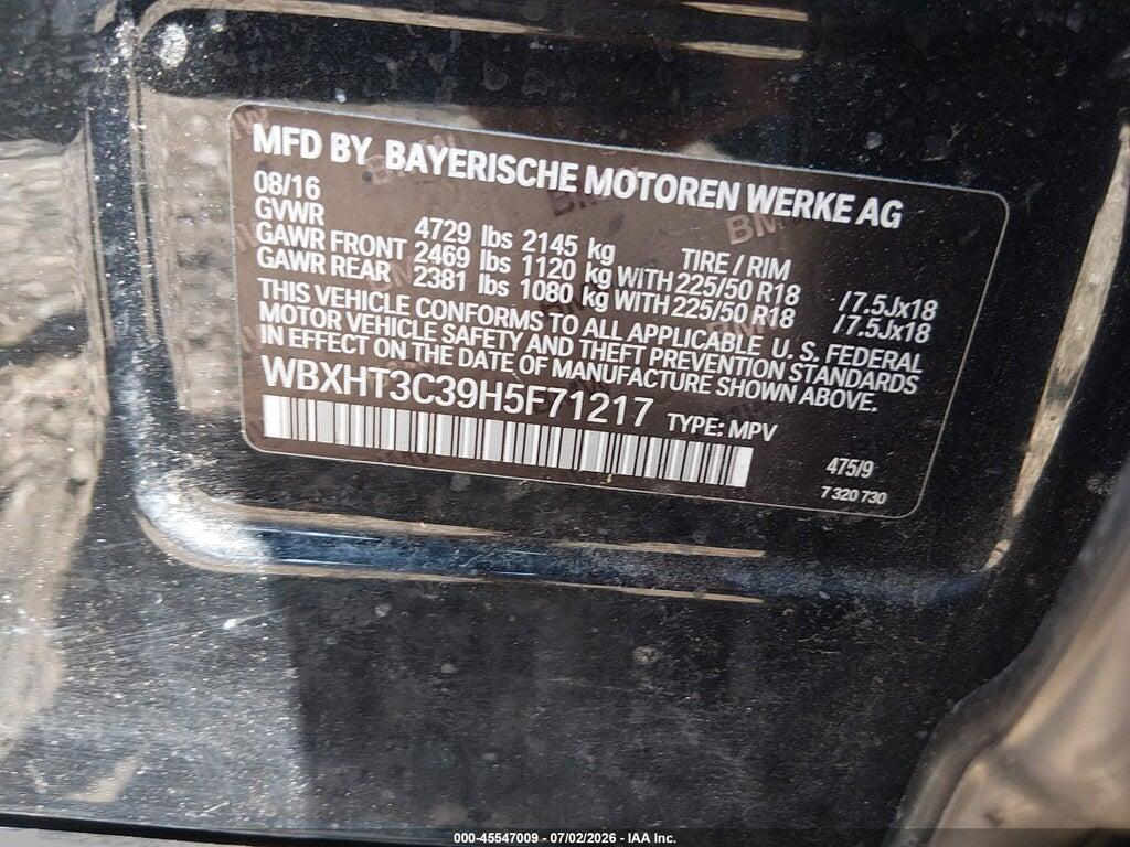 WBXHT3C39H5F71217 2017 BMW X1 photo no. 9