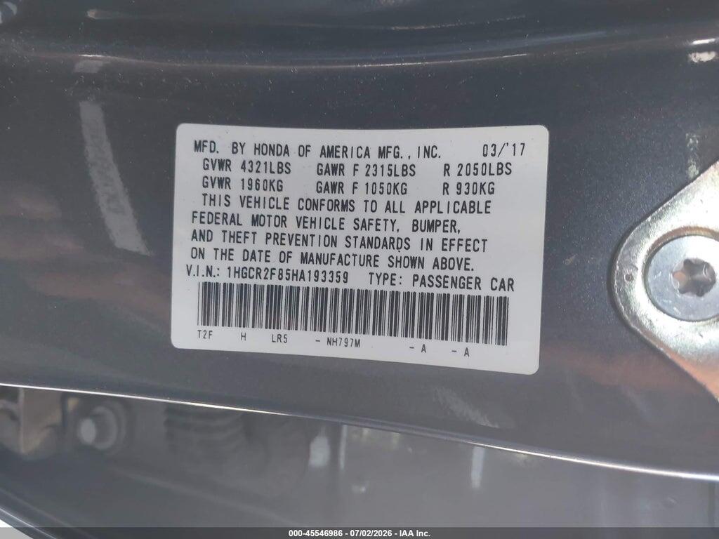 1HGCR2F85HA193359 2017 HONDA ACCORD photo no. 9