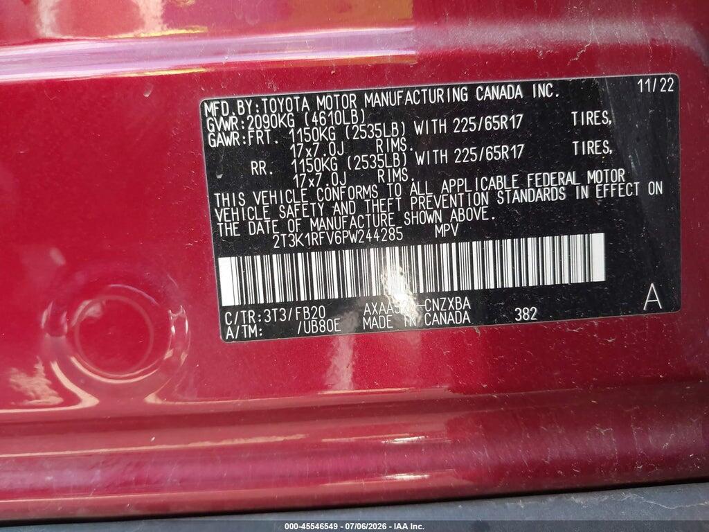 2T3K1RFV6PW244285 2023 TOYOTA RAV4 photo no. 9