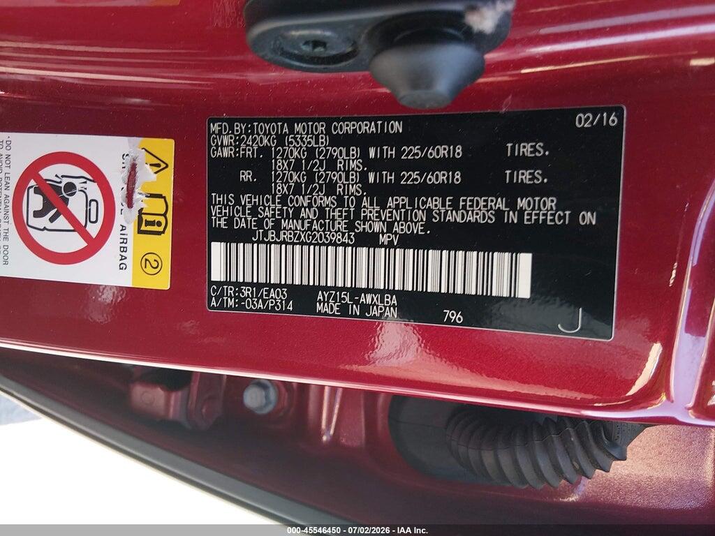 JTJBJRBZXG2039843 2016 LEXUS NX 300H photo no. 9