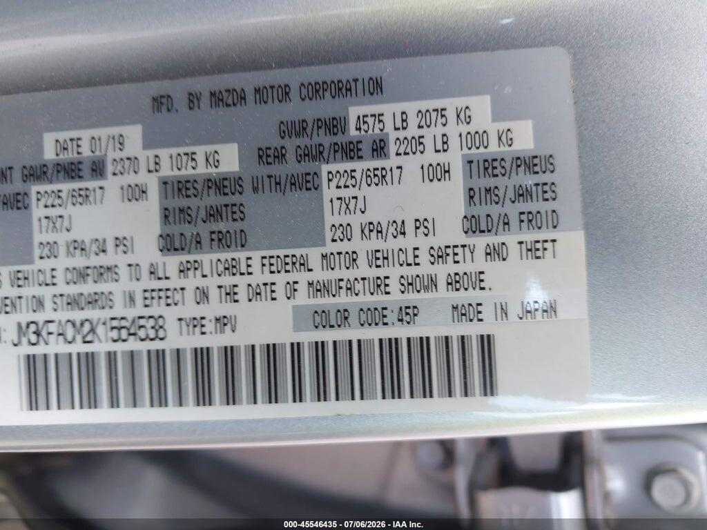 JM3KFACM2K1564538 2019 MAZDA CX-5 photo no. 9