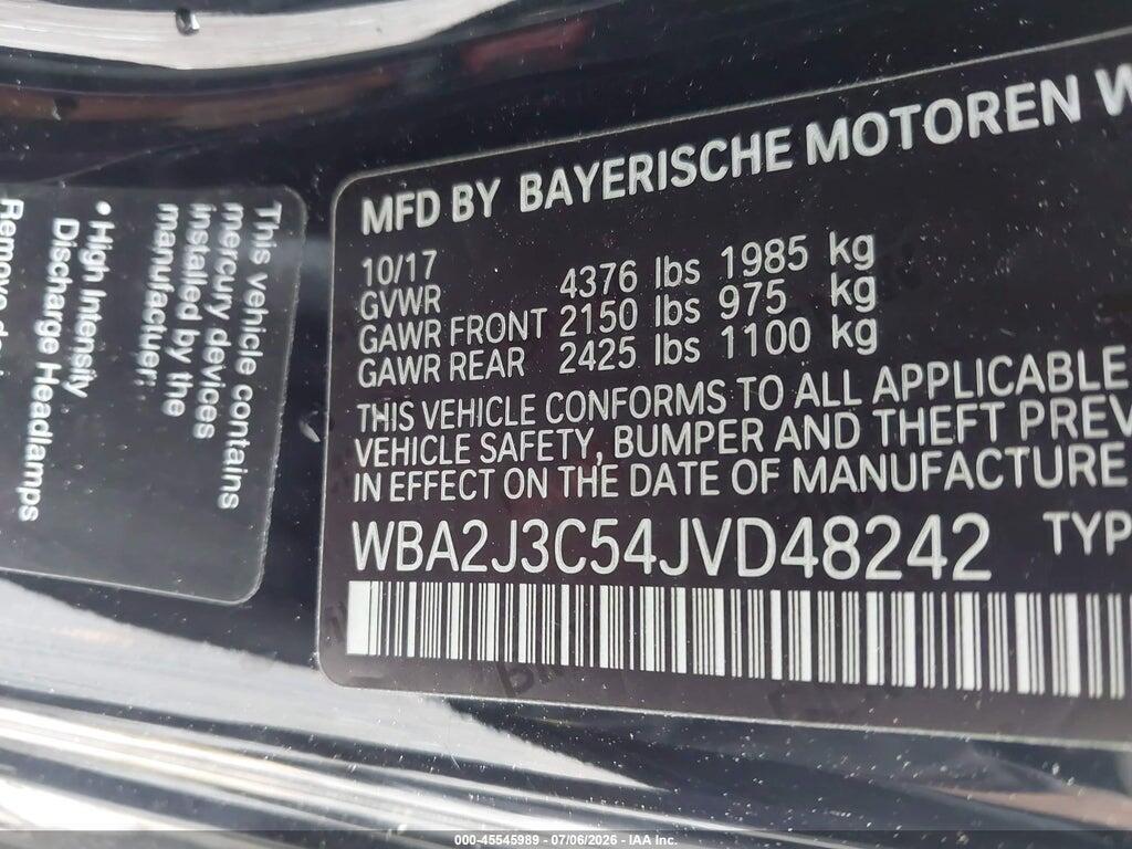 WBA2J3C54JVD48242 2018 BMW 230I photo no. 9