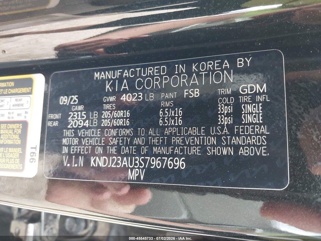KNDJ23AU3S7967696 2025 KIA SOUL photo no. 9
