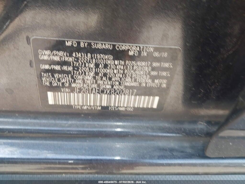 JF2GTAECXK8202817 2019 SUBARU CROSSTREK photo no. 9