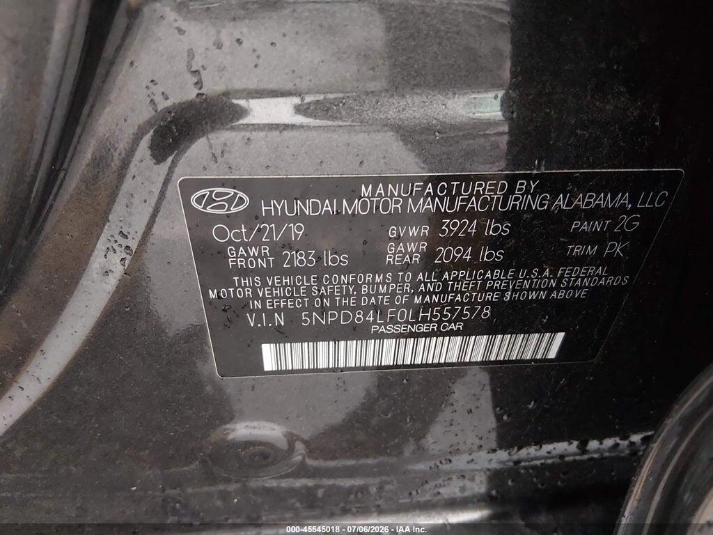 5NPD84LF0LH557578 2020 HYUNDAI ELANTRA photo no. 9