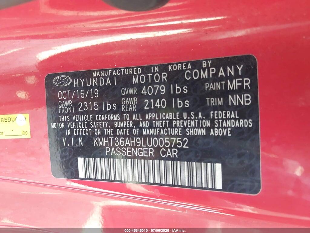 KMHT36AH9LU005752 2020 HYUNDAI VELOSTER N photo no. 9