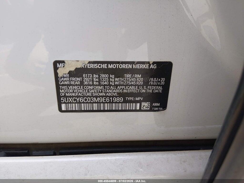 5UXCY6C03M9E61989 2021 BMW X6 photo no. 9