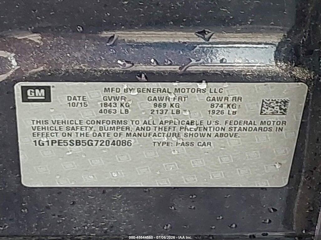 1G1PE5SB5G7204086 2016 CHEVROLET CRUZE LIMITED photo no. 9