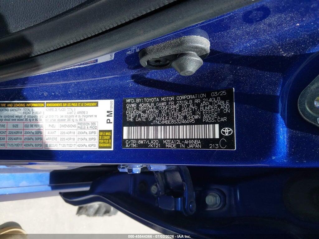 JTNC4MBE8S3246695 2025 TOYOTA COROLLA photo no. 9