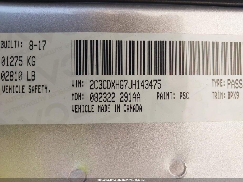 2C3CDXHG7JH143475 2018 DODGE CHARGER photo no. 9